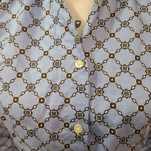 Emanuel Berg Preppy Old Money Printed Vintage Vibe Retro Button Down Shirt - Picture 2 of 4